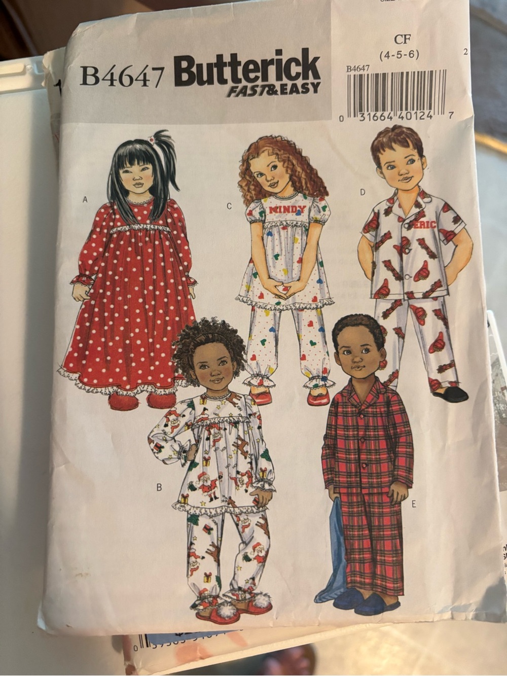 2/$20 Butterick Fast & Easy sewing pattern for children’s sleepwear sz 4-6